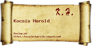 Kocsis Herold névjegykártya